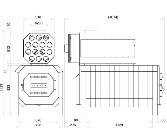 Warmluftofen Hallenheizung FALCO ECO 120 kW mit Ventilator