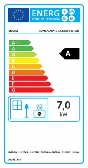 EEK A Panorama-Kamin Kratki HOME EASY BOX weiß mit NBC 7 mit 7kW - Kaminbausatz