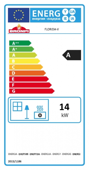 EEK A - Kaminkasette Kamineinsatz BRONPI FLORIDA VISION - 14kW mit Warmluftgebläse + Designlgas