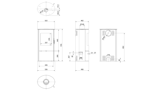*EEK A Kaminofen Kratki ROLLO - 7 kW