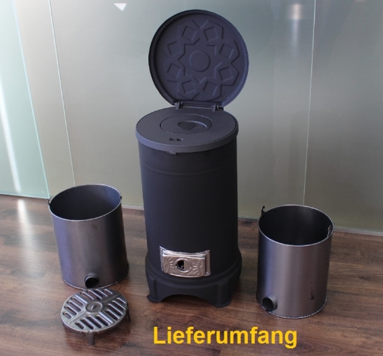 Outdoor Garten-Kaminofen Ofen Terrassenkamin „Gustav"- Holz*Kohle*Sägespäne*Pellets