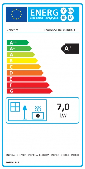 EEK A+ - Kaminofen Gussofen Globe Fire CHARON I - 7 kW