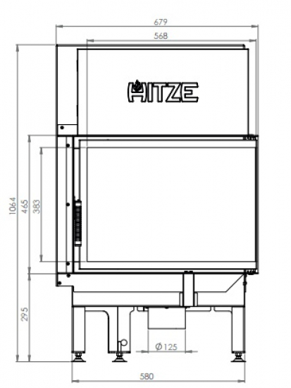 EEK A+ - Eck-Kamineinsatz HITZE Albero AL11R.H DECO Seitenglas rechts - 11kW