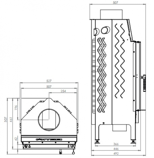 EEK A+ - Kamineinsatz HITZE Albero AL11S.V DECO extra hohe Sichtscheibe -11kW