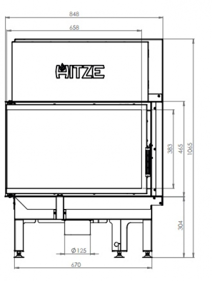 EEK A+ - Eck-Kamineinsatz HITZE Albero AL14L.H DECO mit Seitenglas links -14kW