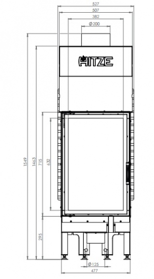 EEK A+ - Kamineinsatz HITZE Albero AL14S.V DECO extra hohe Sichtscheibe -14kW