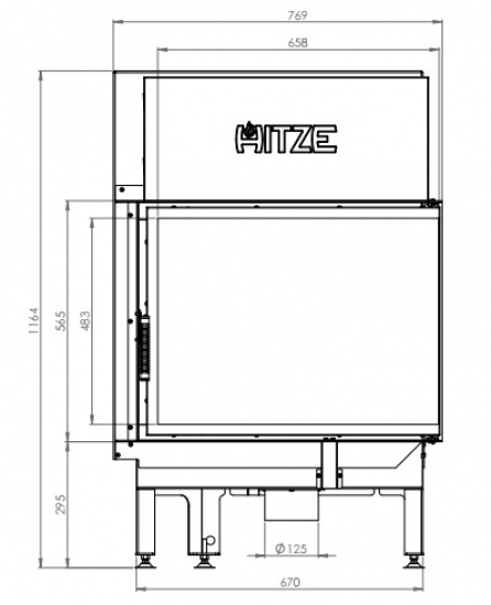 EEK A+ - Eck-Kamineinsatz HITZE Albero AL16R.H DECO mir Seitenglas rechts -16kW