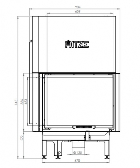 EEK A+ - Eck-Kamineinsatz HITZE Albero AL16RG.H DECO mit Schiebetür, Seitenglas rechts -16kW