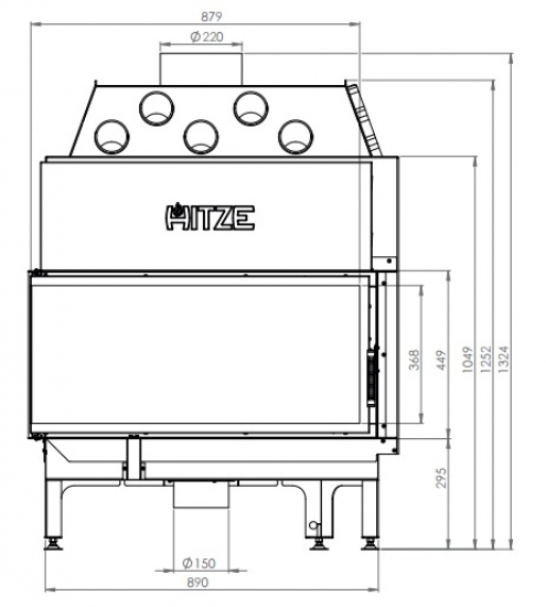 EEK A+ - Eck-Kamineinsatz HITZE Albero AL19L.H DECO mit Seitenglas links -19kW