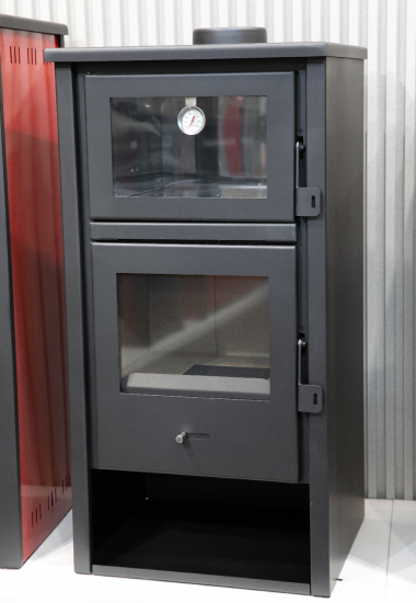 EEK A Kaminofen mit Backfach Modell Horno schwarz - 9,7kW