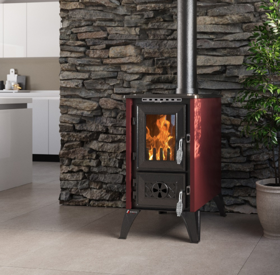 EEK A - Kaminofen mit Herdplatte 806 IGLO burgundy - 10,6kW