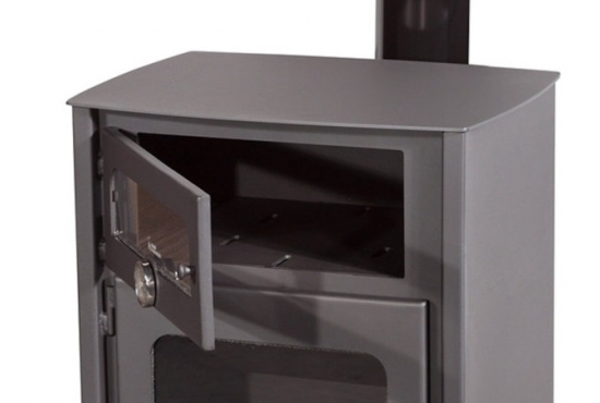 EEK A+ Kaminofen Juan Panadero Firenze ECODESIGN mit Backfach - 7,4 kW [Wirkungsgrad 90%!] Rauchrohr hinten