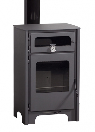EEK A+ Kaminofen Juan Panadero Firenze ECODESIGN mit Backfach - 7,4 kW [Wirkungsgrad 90%!] Rauchrohr hinten