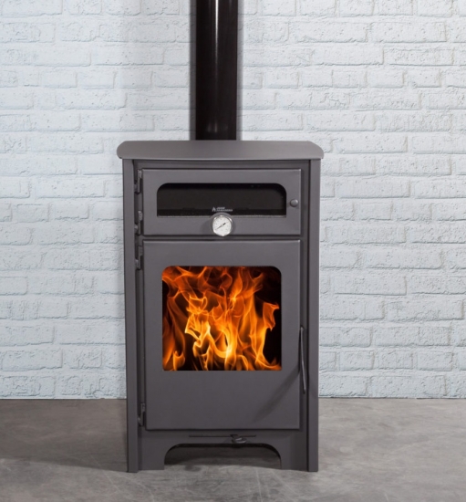EEK A+ Kaminofen Juan Panadero Firenze ECODESIGN mit Backfach - 7,4 kW [Wirkungsgrad 90%!] Rauchrohr hinten