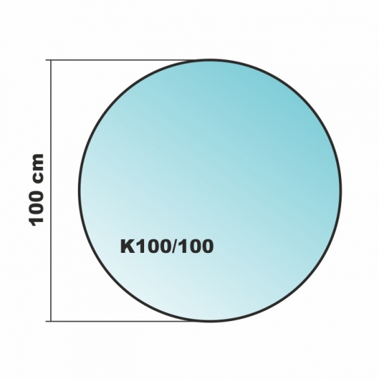 Kreis 100x100cm - Funkenschutzplatte Kaminbodenplatte Glasplatte