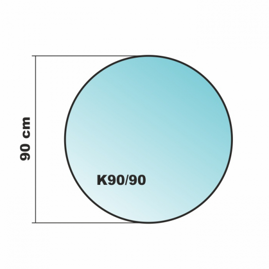 Kreis *Frosty* 90x90cm - Funkenschutzplatte Milchglas Kaminbodenplatte Glasplatte