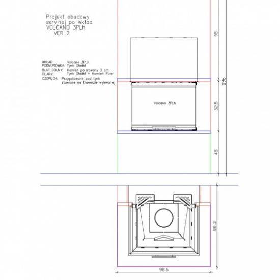 EEK A+ Kaminbausatz Pure Extra Hajduk VOLCANO 3PLh Panoramakamin mit 11kW
