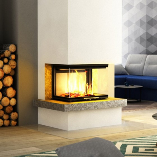 Sofort lieferbar! EEK A+ Kaminbausatz Royal Extra Hajduk VOLCANO 3PLh Panoramakamin mit 11kW