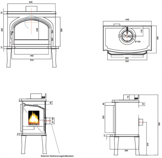EEK A+ - Guss-Kaminofen Globe Fire Uranus Economy - 7kW