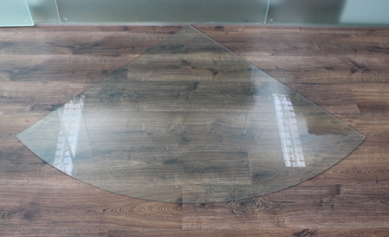 Viertelkreis 110x110cm - Funkenschutzplatte Kaminbodenplatte Glasplatte