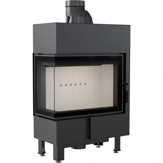*EEK A+ Eck-Kamineinsatz Kratki LUCY/12/SLIM/L/BS mit Seitenglas links - 8kW