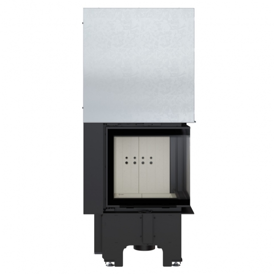 EEK A+ ECK-Kamineinsatz Kratki VNP/480/480 rechts, gleichschenklig mit Schiebetür - 8 kW