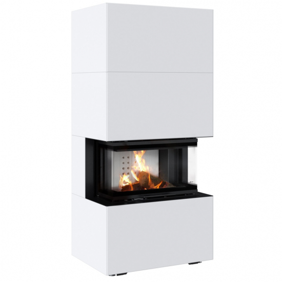EEK A Panorama-Kamin Kratki HOME EASY BOX weiß mit NBC 7 mit 7kW - Kaminbausatz