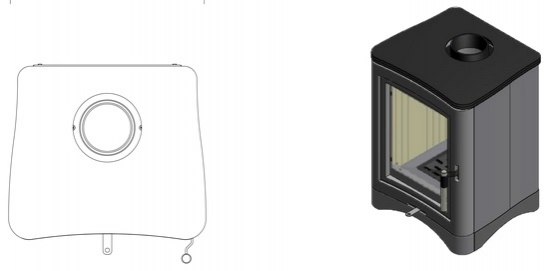 *EEK A - Guss-Kaminofen Kratki KOZA K5 mit RRØ 130 mm - 7 kW