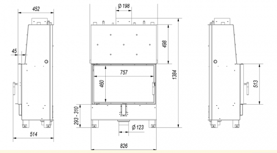 *EEK A+ - Wasserführender XXL-Kamineinsatz Kratki Lucy 16 PW mit 16 kW