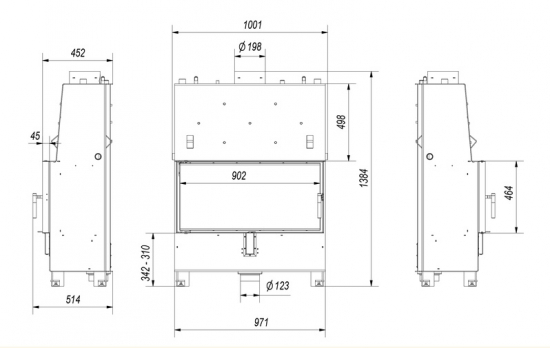 *EEK A+ - Wasserführender XXL-Kamineinsatz Kratki Lucy 20 PW - 20 kW