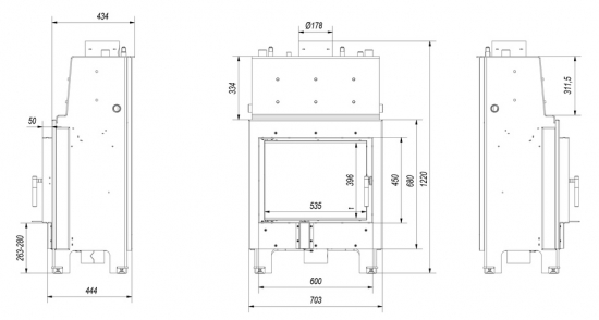 *EEK A - Wasserführender Kamineinsatz Kratki MBM 10 PW - 12 kW