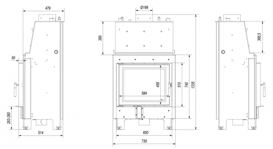 *EEK A - Wasserführender Kamineinsatz Kratki MBZ 13 PW - 13 kW