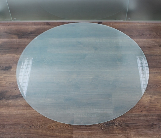 Kreis *Frosty* 90x90cm - Funkenschutzplatte Milchglas Kaminbodenplatte Glasplatte