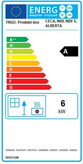 EEK A Kaminofen für Holz+Kohlefeuerung, schwarz – 6,6kW