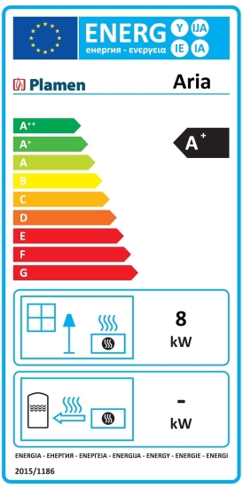 EEK A+ Design-Gusskaminofen Plamen Aria gussgrau, raumluftunabhängig - 8kW