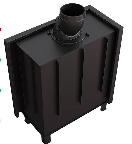 EEK A - Eck-Kamineinsatz Kratki LUCY/14/L/BS mit Seitenglas links - 14kW