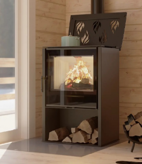 EEK A+ Kaminofen mit Herdplatte HITZE LUPO M mit Herdplatte - 8,7 kW