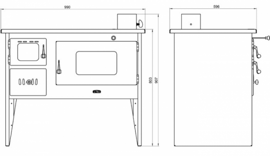EEK A Küchenofen Holzherd PRITY 2P50 mit XL-Backofen – 16kW + BIMSCHV II