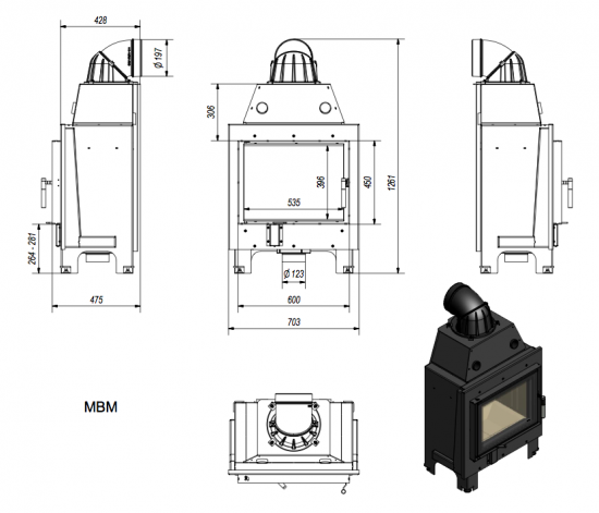 *EEK A - Kamineinsatz Kratki MBM 10 mit 10 kW