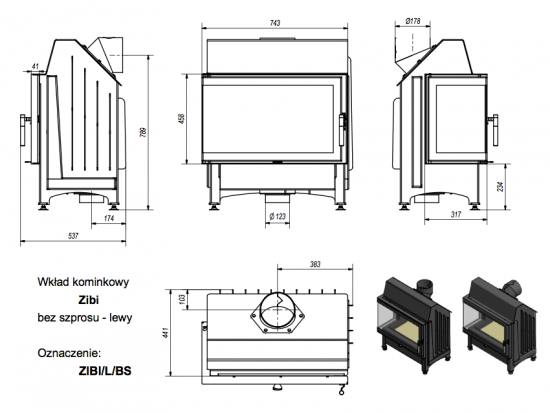 *EEK A - Eck-Kamineinsatz Kratki ZIBI/L/BS - BIMSCHV II - 11kW
