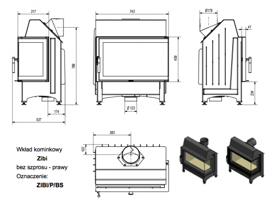 *EEK A - Eck-Kamineinsatz Kratki ZIBI/P/BS - BIMSCHV II - 11kW