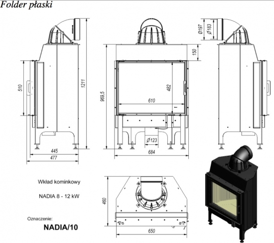 *EEK A - Kamineinsatz Kratki Nadia - 10 kW