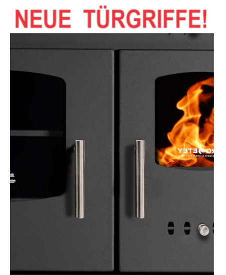 EEK A+ Küchenofen Holzherd Perfect ECO LUX bordeaux, linke Version - 7,38 kW Dauerbrandherd