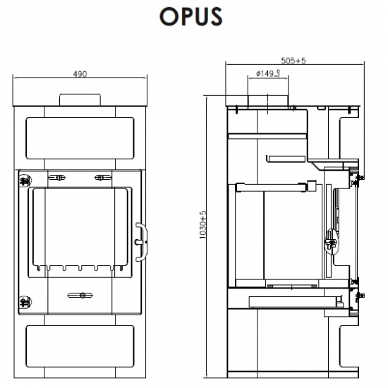 EEK A Kaminofen Victoria Opus mit Prismascheibe – 9kW