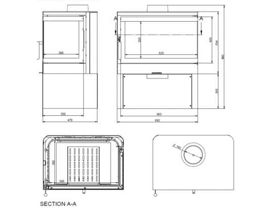 EEK A+ Eck-Kaminofen DORAKO STO M 14 R ECODESIGN - 8,5 kW