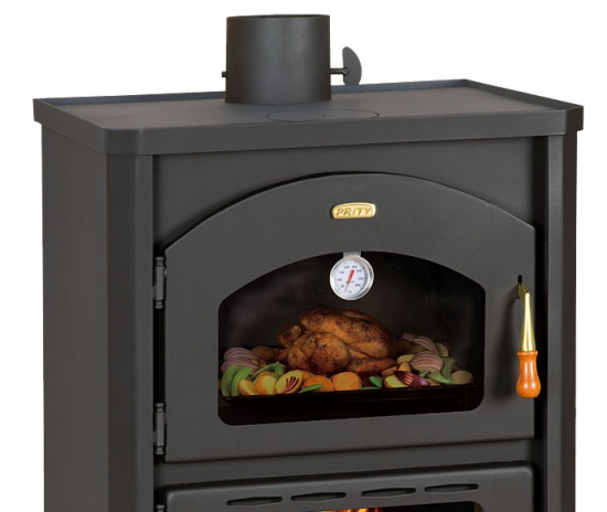 EEK A Kaminofen mit Backfach + Herdplatte Prity FGR – 14kW + BIMSCHV II