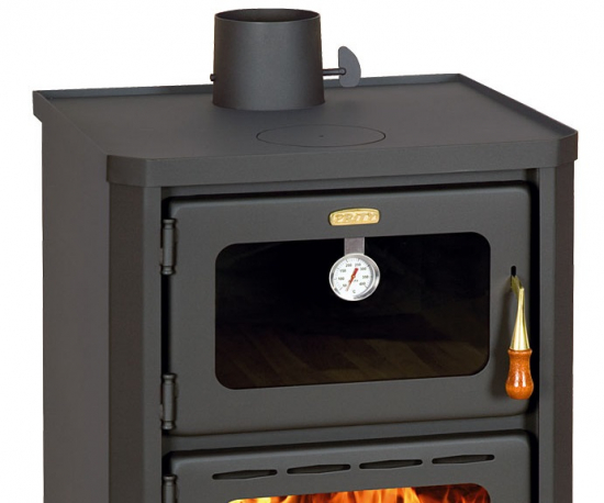 EEK A Kaminofen mit Backfach + Herdplatte Prity FM – 12kW + BIMSCHV II