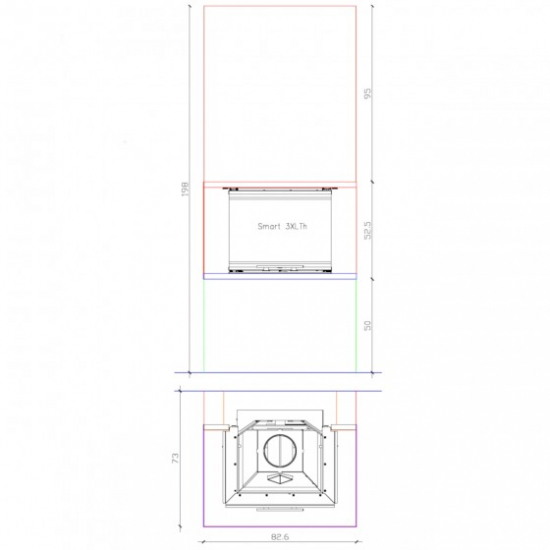 EEK A+ Kaminbausatz Pure Medium Hajduk SMART 3XLTh Panoramakamin mit 6,5 kW