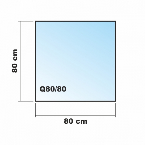 Quadrat *Frosty* 80x80cm - Funkenschutzplatte Milchglas Kaminbodenplatte Glasplatte