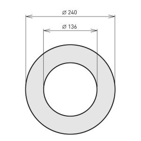 130 mm - Wandrosette in Schwarz